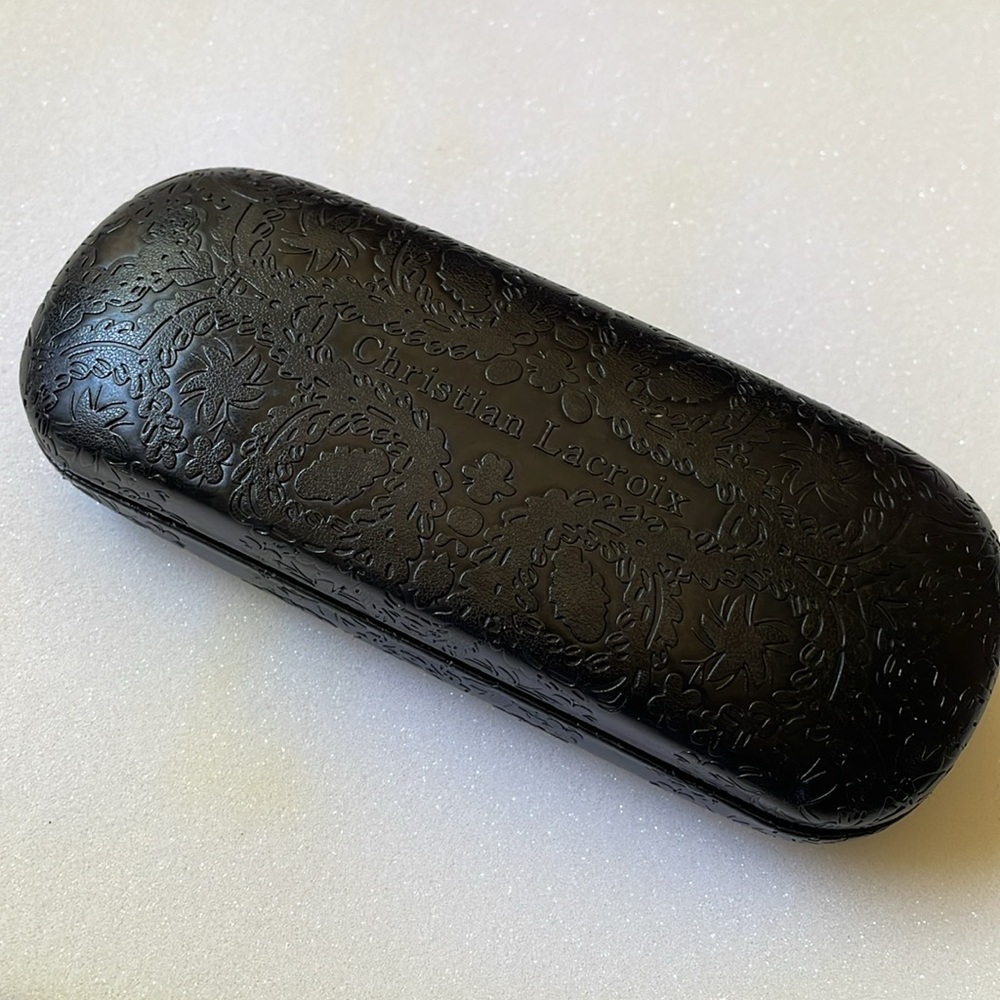 Christian Lacroix Lunettes Black Embossed Sunglass Eyeglass Case
